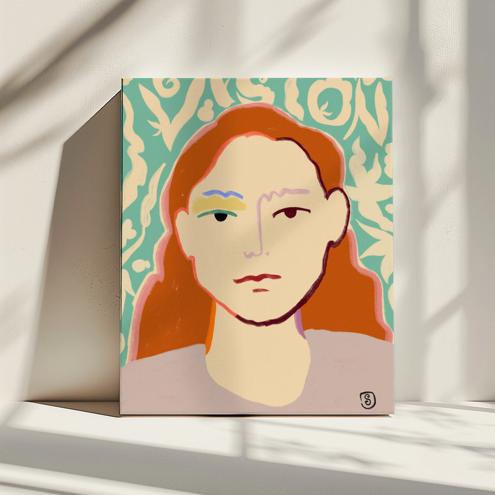 Gestileerd gezicht met aardse tinten | Canvas