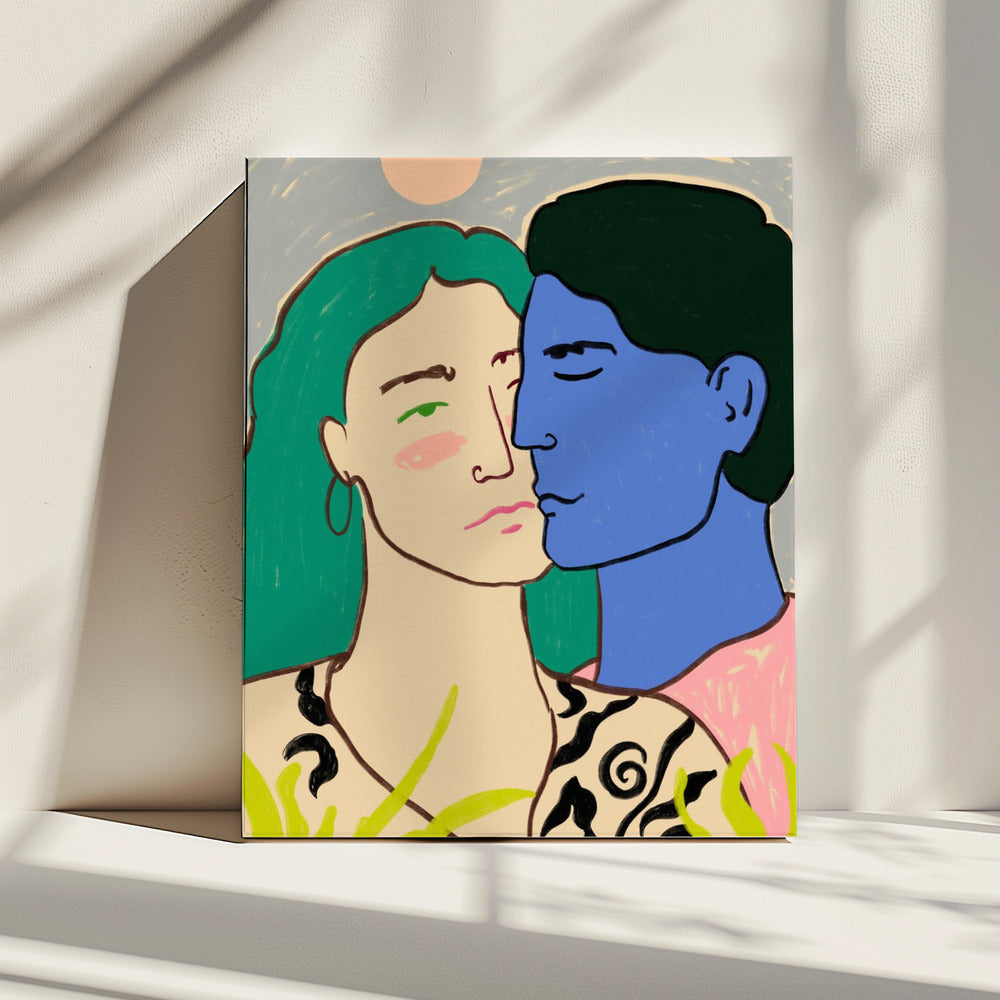 Geliefden onder de maan | Canvas