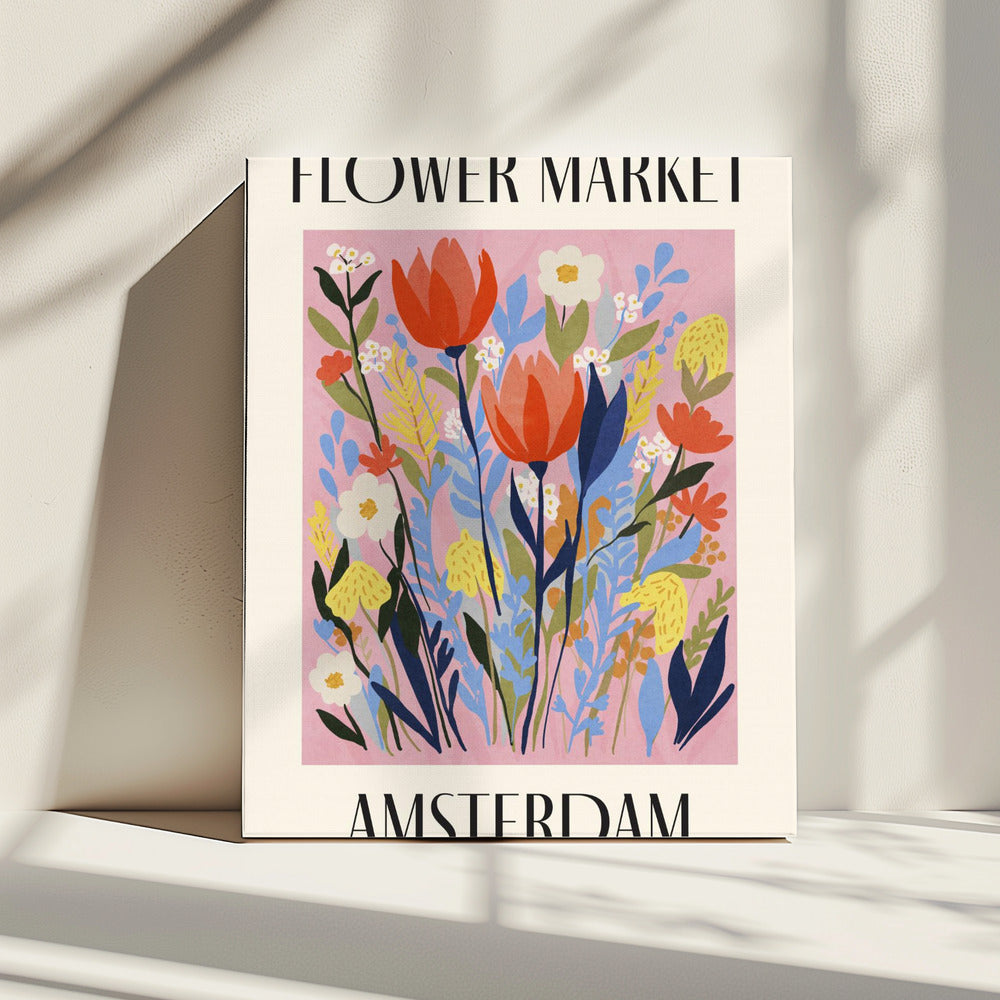 Bloemenmarkt Amsterdam Nederland | Canvas