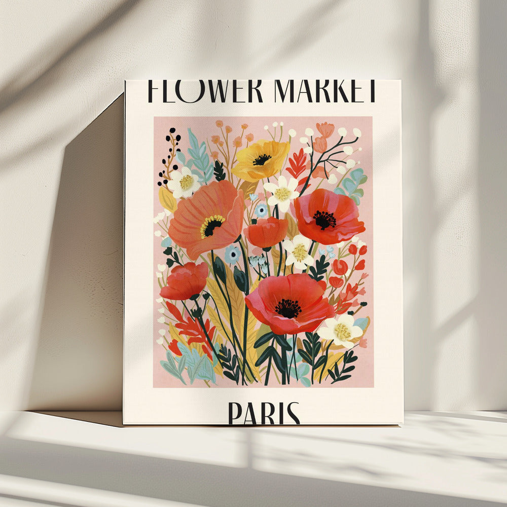 Bloemenmarkt Parijs Frankrijk | Canvas
