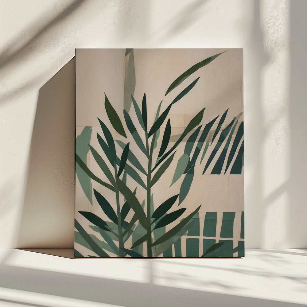 Groene silhouetten | Canvas
