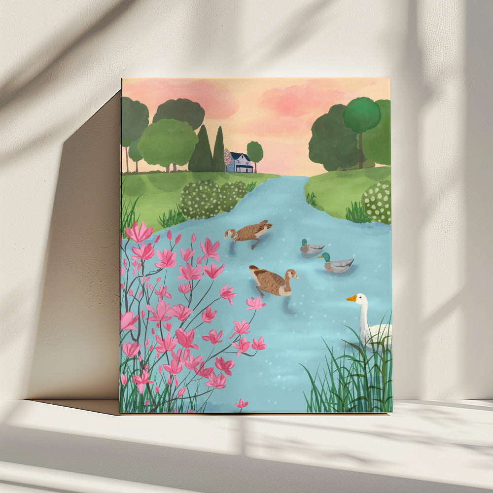 Eenden op zomerpaden | Canvas