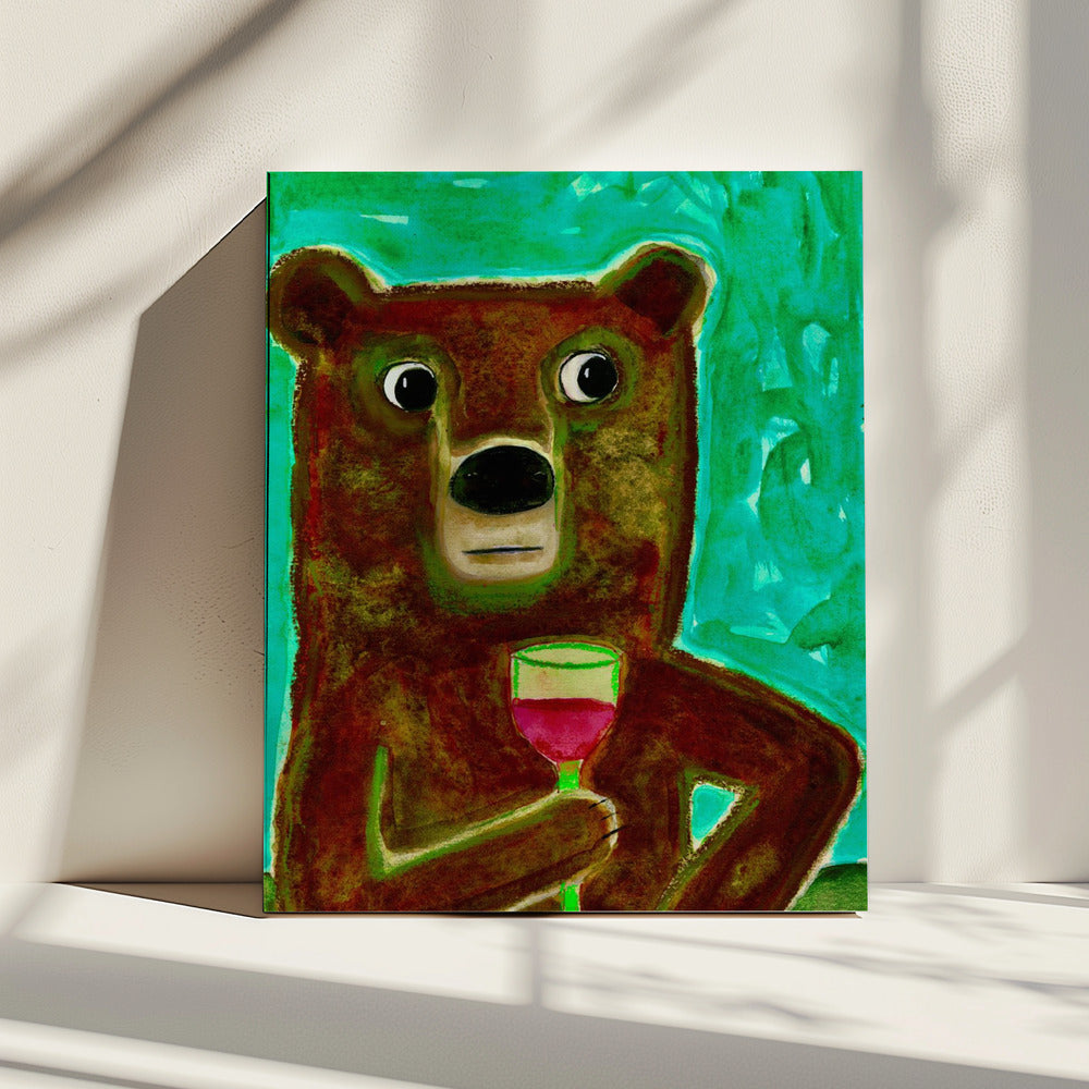 Meneer Beer aan de balie | Canvas