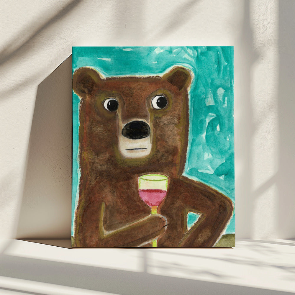 Meneer Beer aan de balie | Canvas