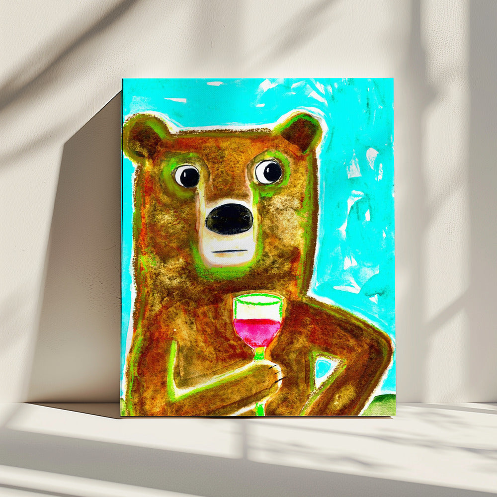 Meneer Beer aan de balie | Canvas