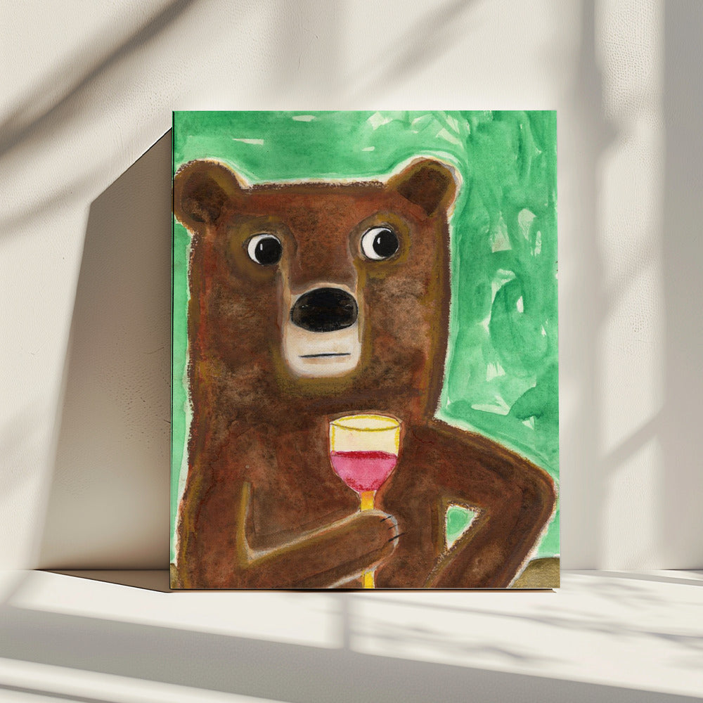 Meneer Beer aan de balie | Canvas