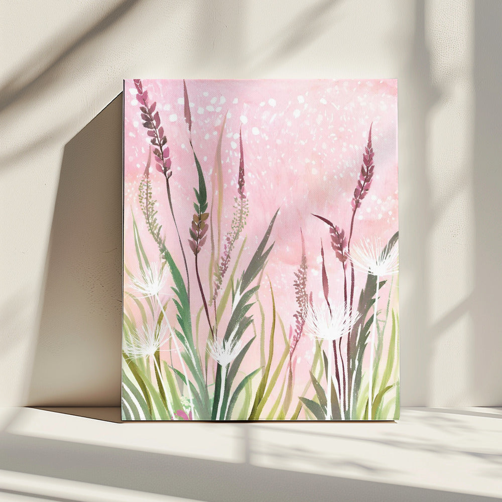 Roze en Groen 33 | Canvas