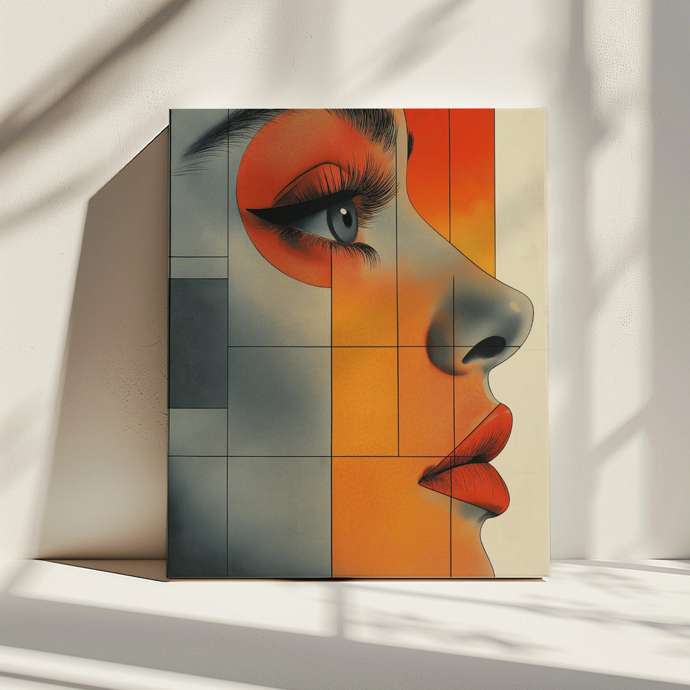 Vintage poster met een vrouwengezicht (6) | Canvas
