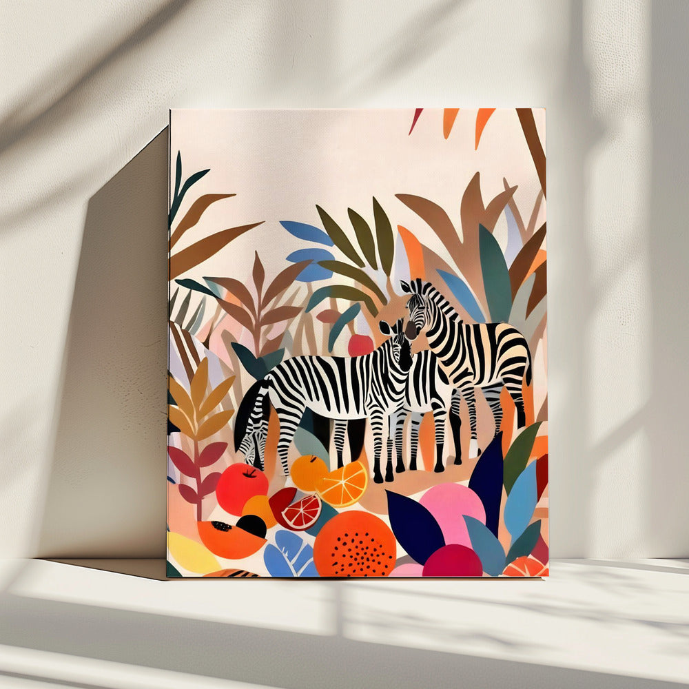 Drie zebra's | Canvas