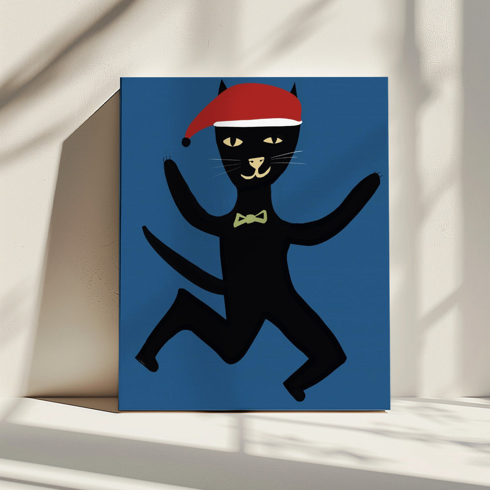 Kerstkat | Canvas