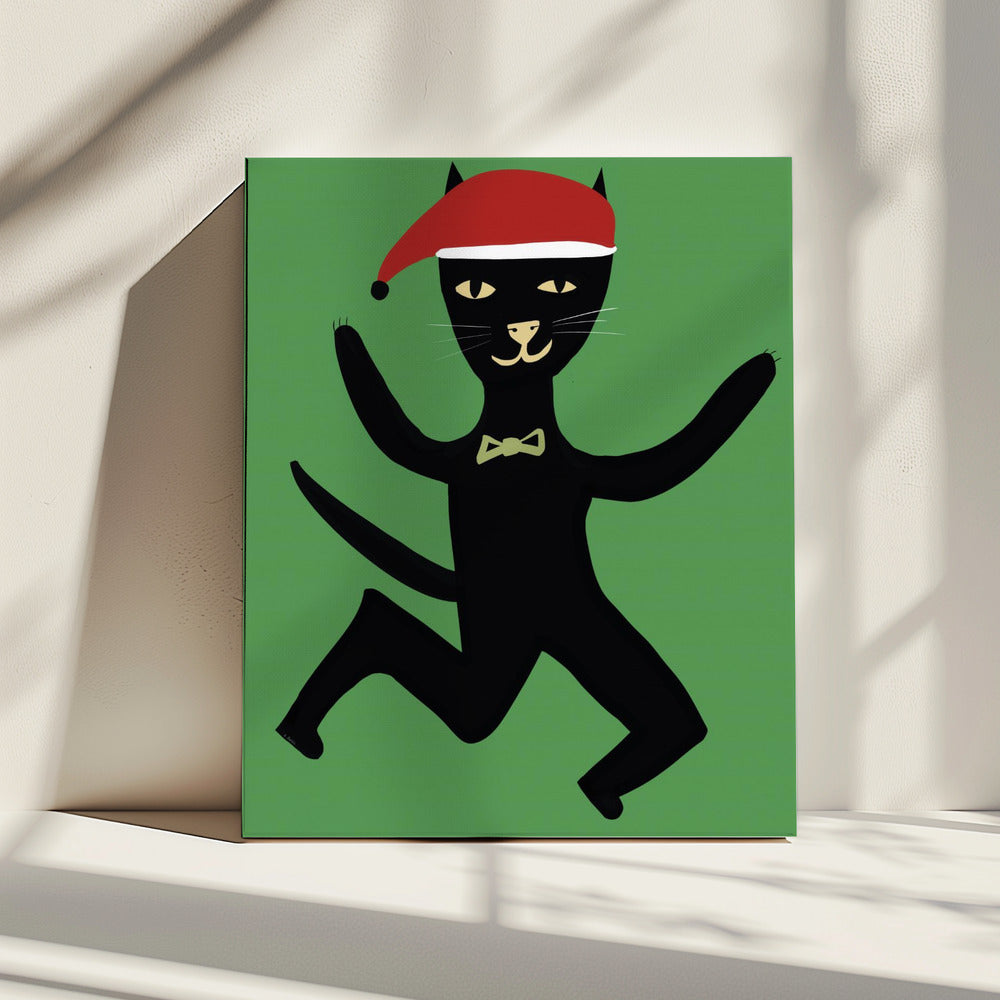 Kerstkat | Canvas