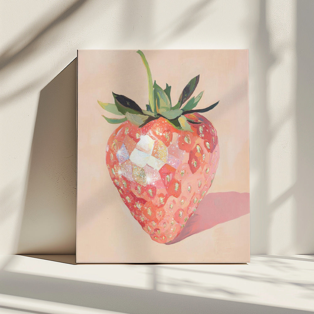 Glinsterende aardbei | Canvas