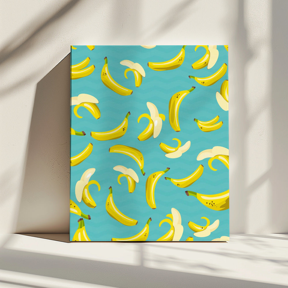 Speels patroon van gele bananen | Canvas