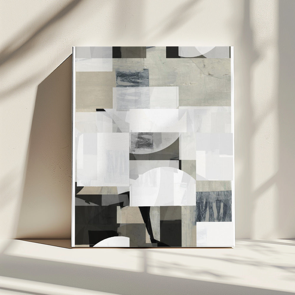 Abstracte Mocha Zwart Wit Compositie Nr. 2 | Canvas