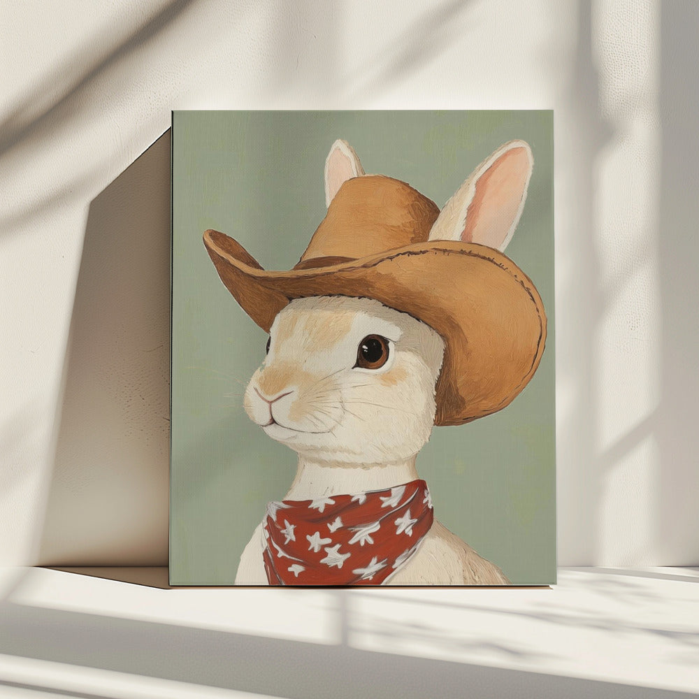 Cowboy Konijn | Canvas