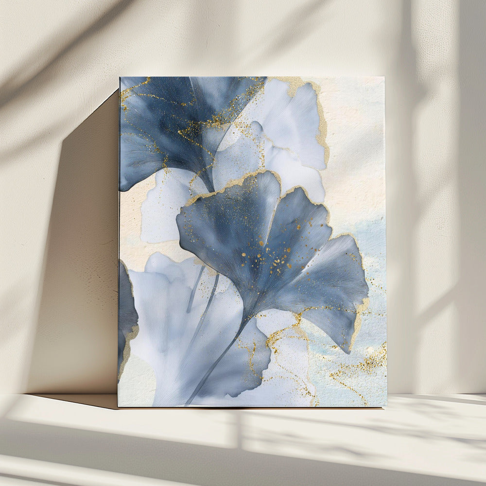 Blauwe Ginkgo Bladeren 2 | Canvas