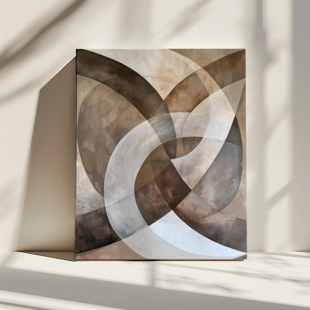 Abstracte kunst beige bruin geo abstract | Canvas