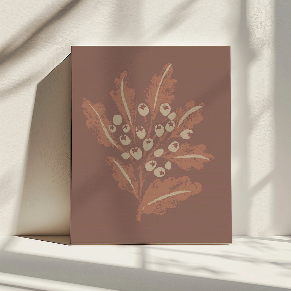 Gestructureerd mokkakleurig blad | Canvas
