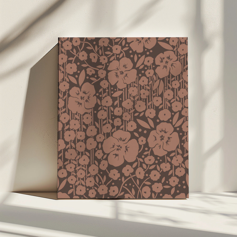 Bloemengedicht - donker | Canvas