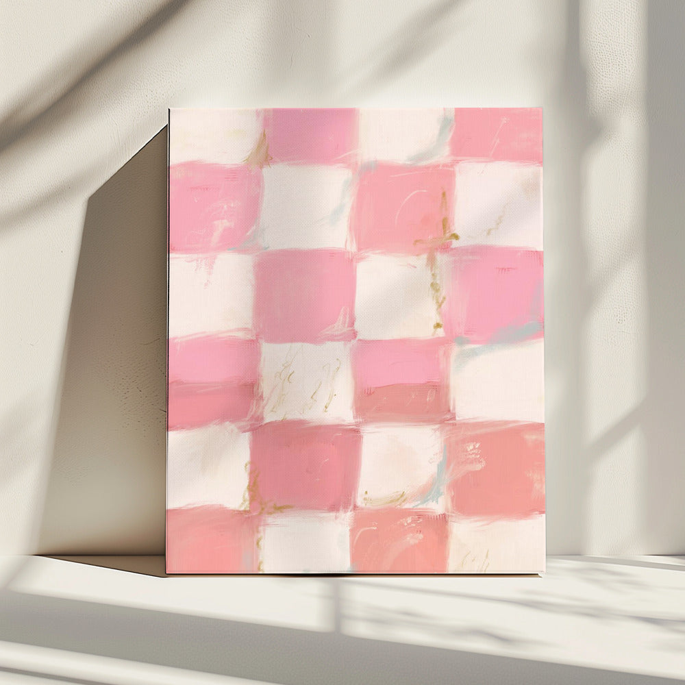Pastel Geruit Geluk | Canvas