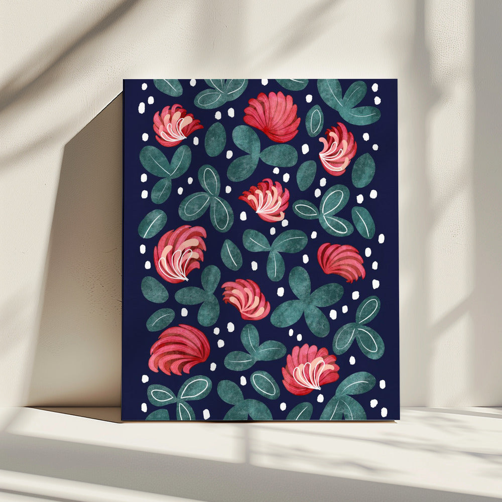 Rode bloemen III | Canvas