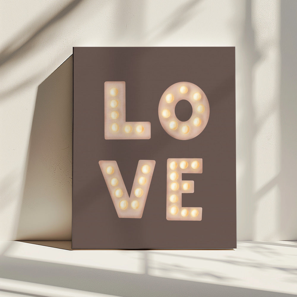 Liefdeslichtletters Koffiekwarts | Canvas