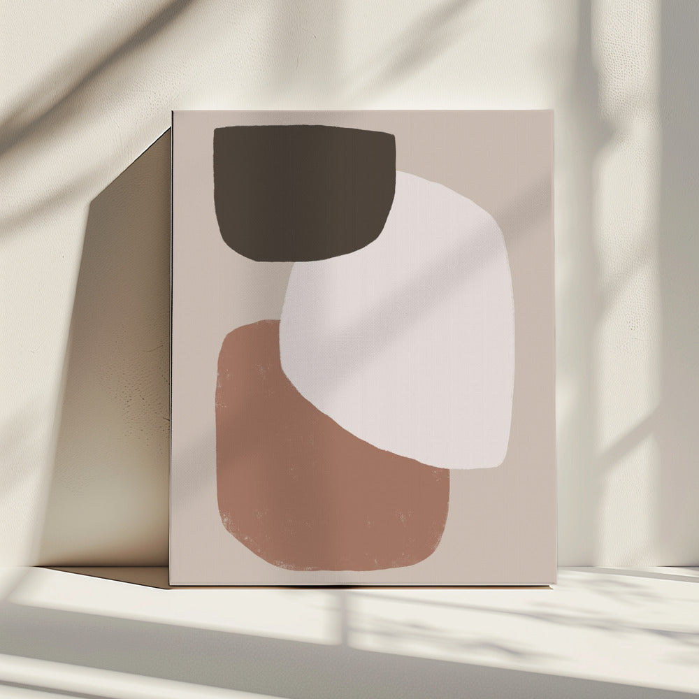 Minimalistische organische vormen in aardse tinten | Canvas