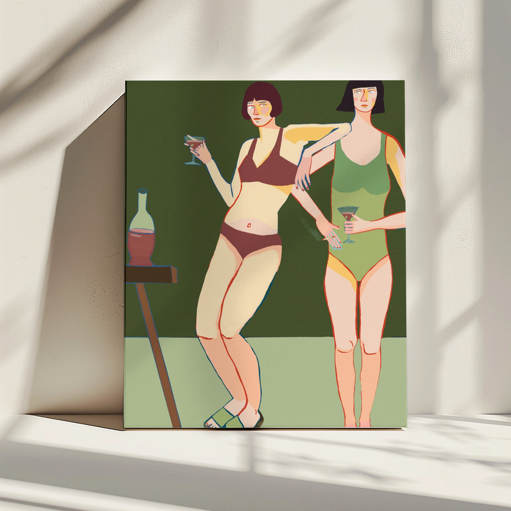 Loungende dames | Canvas