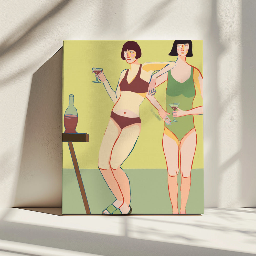 Loungende dames | Canvas
