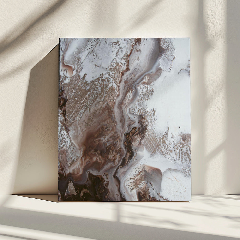 Tijdloze kunst - Earthly Currents 2 - aardemarmer | Canvas