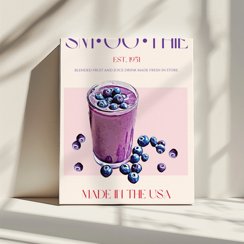 Illustratie van een bosbessensmoothie | Canvas