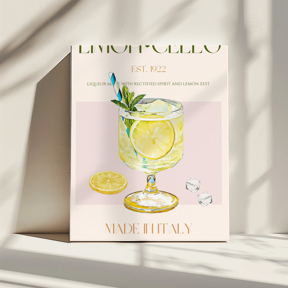 Illustratie van een limoncellodrankje | Canvas