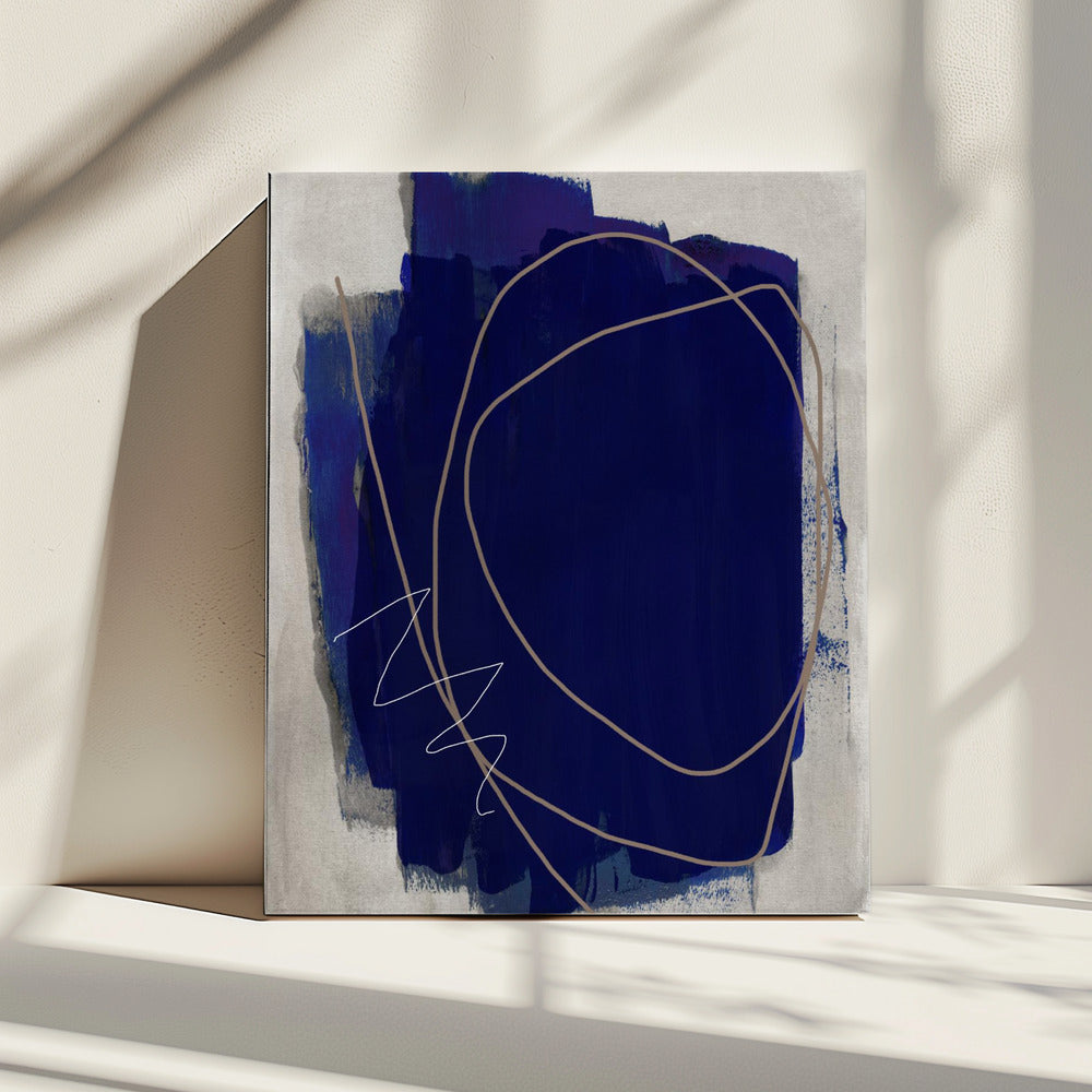 Blauwe Streken 5 | Canvas