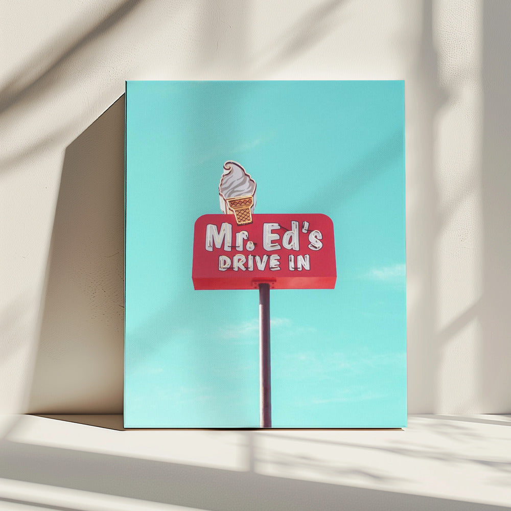 Vintage bord van Mr. Ed's Drive In in Urbana, Missouri, VS | Canvas