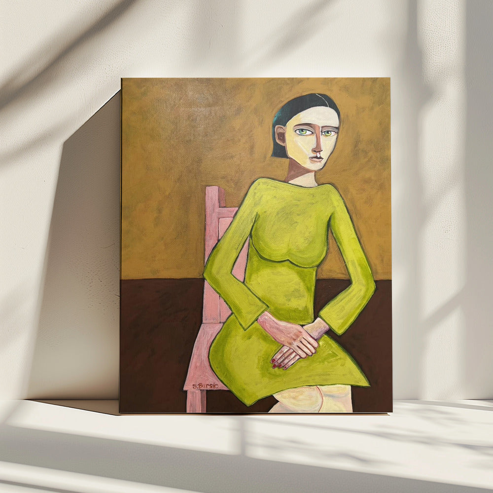 De goede luisteraar, zittend op een stoel | Canvas