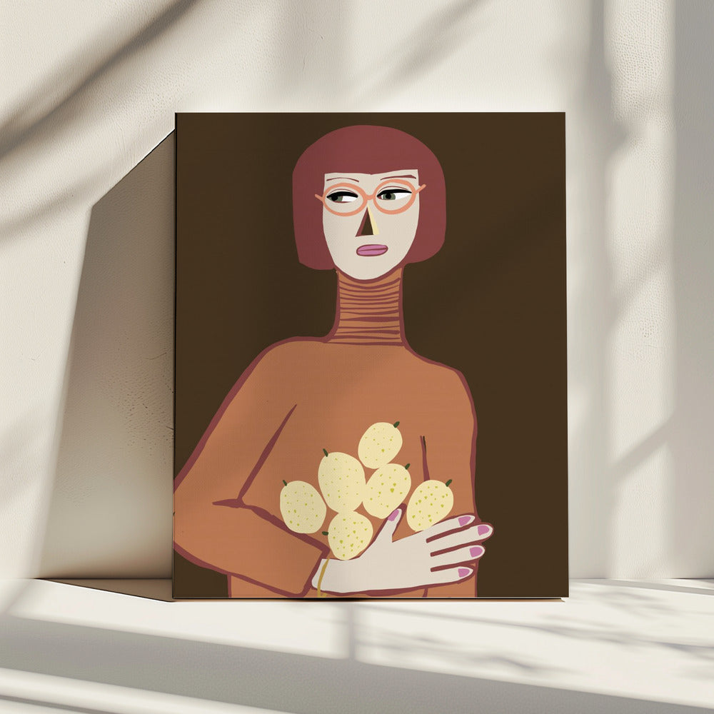 Dame met citroenen | Canvas