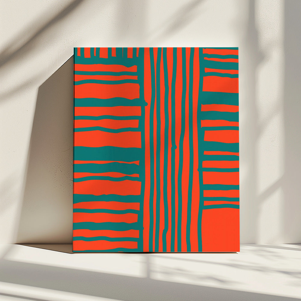 Turquoise & Coral Abstraction 4 | Canvas