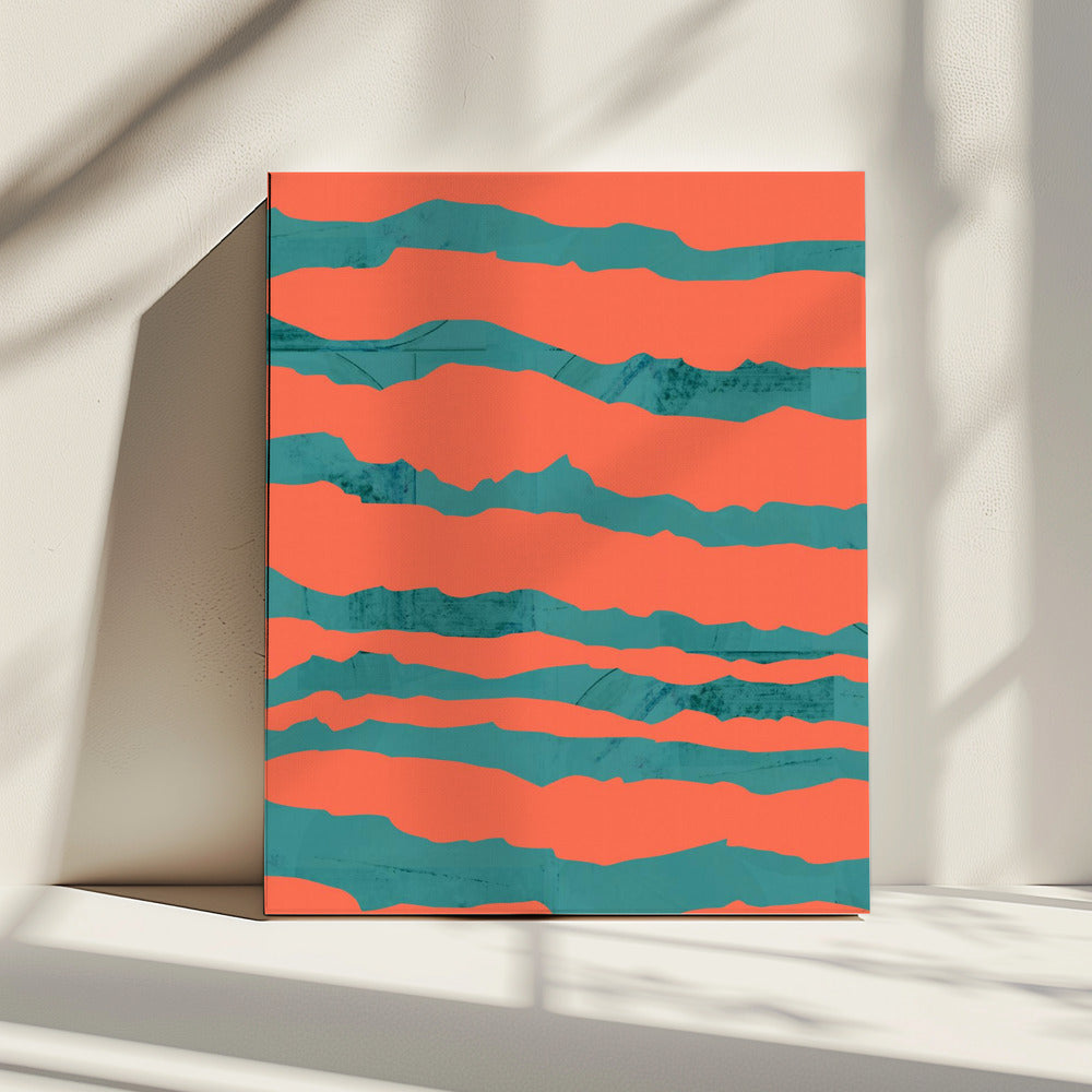 Turquoise & Coral Abstraction 3 | Canvas