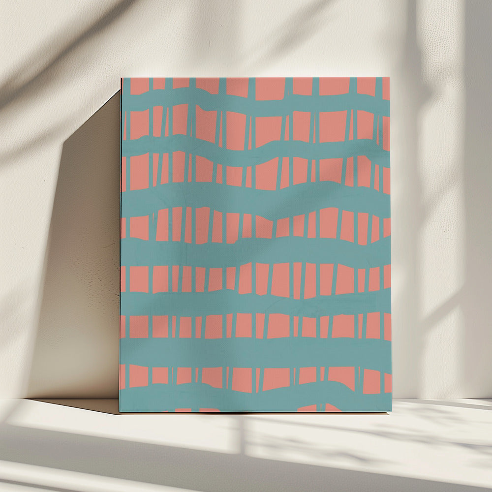 Turquoise & Coral Abstraction 5 | Canvas