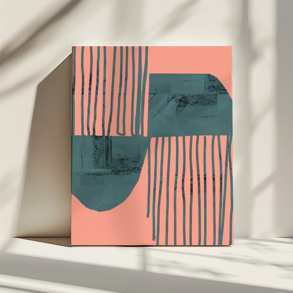Turquoise & Coral Abstraction 6 | Canvas