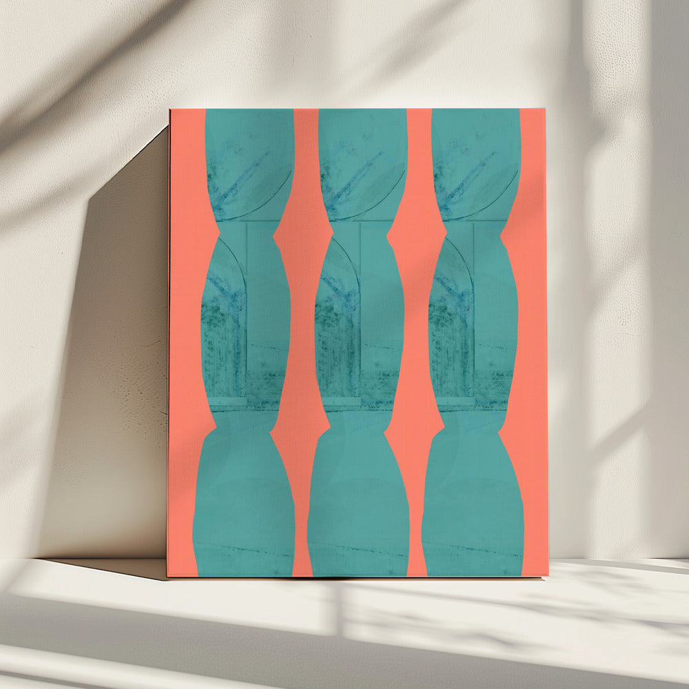 Turquoise & Coral Abstraction 7 | Canvas