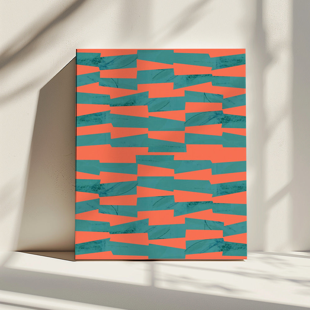 Turquoise & Coral Abstraction 9 | Canvas