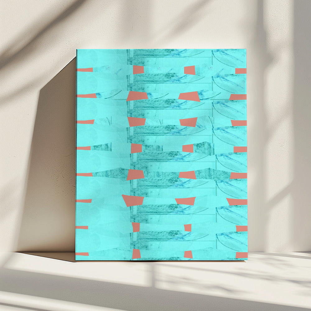 Turquoise & Coral Abstraction 8 | Canvas