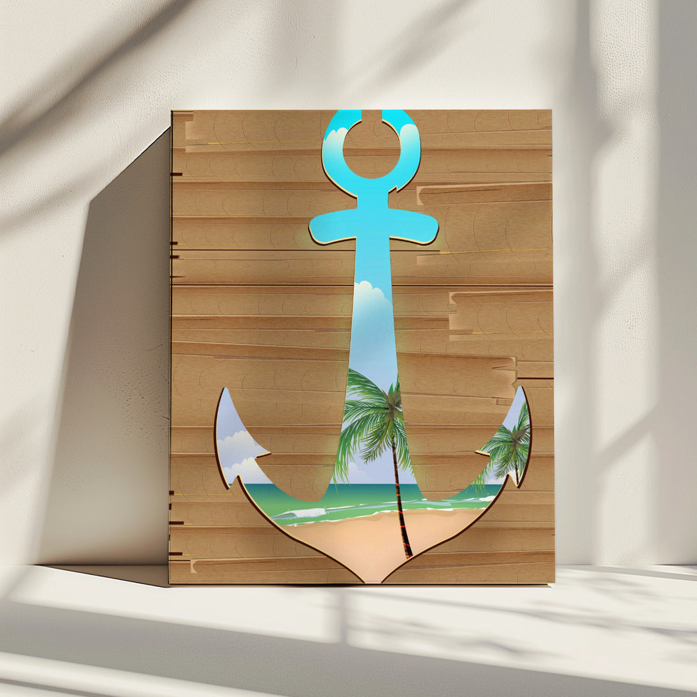 Anker op het strand | Canvas