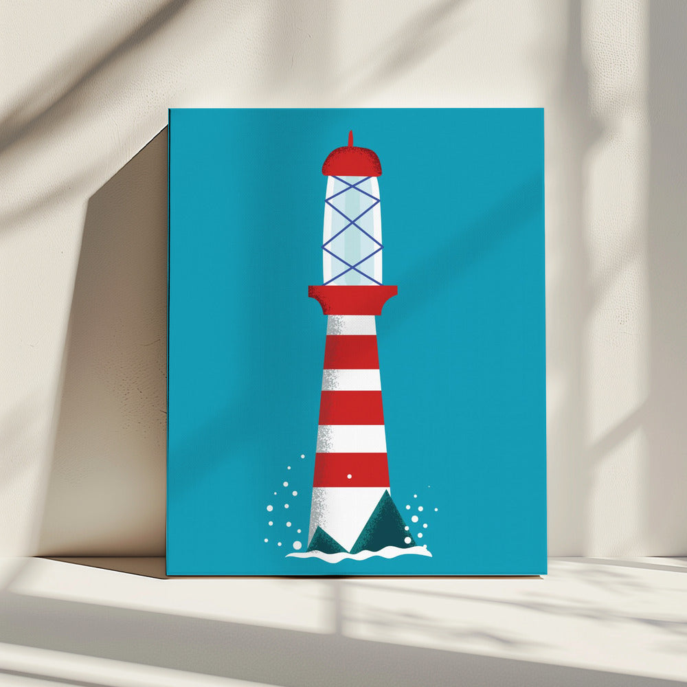 Gestreepte vuurtoren | Canvas