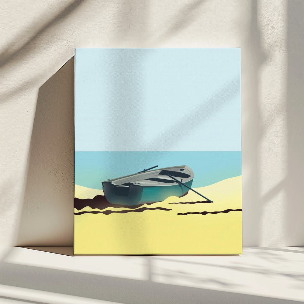 Boot op het strand | Canvas