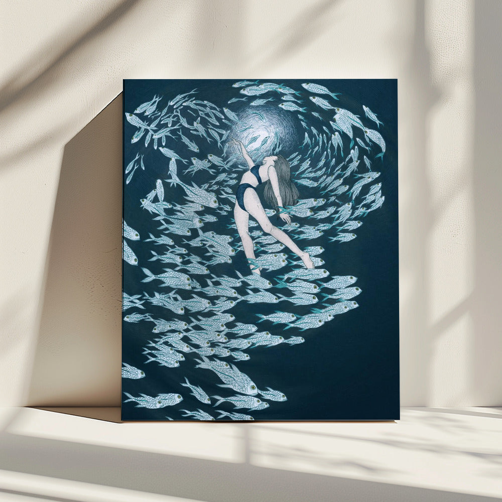 Zelfs vissen houden van de zee Kleur | Canvas