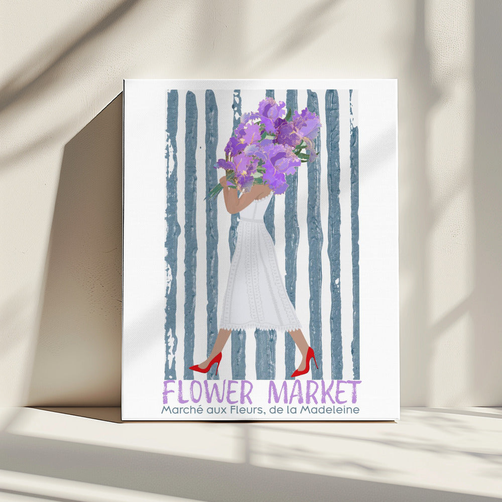 Bloemenmarkt Marche aux fleurs Parijs | Canvas