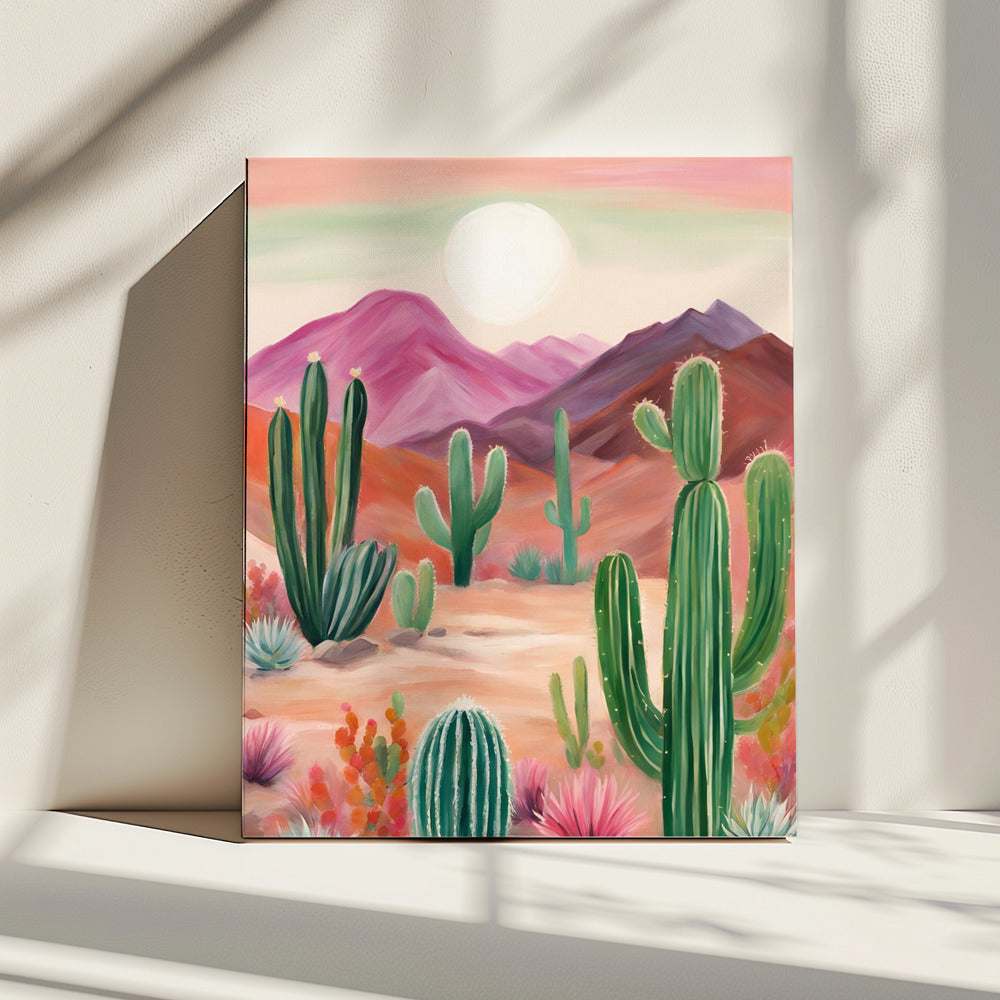 Een levendig woestijnlandschap | Canvas