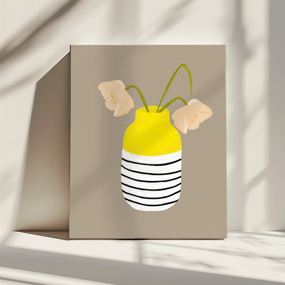 Gestreepte vaasbloemen | Canvas